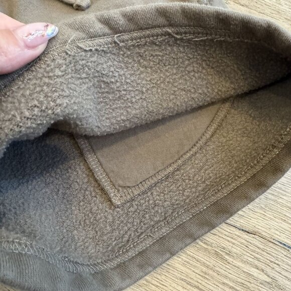 Olive Green Essentials Shorts Tee Short Set Outfit - Picture 3 of 9